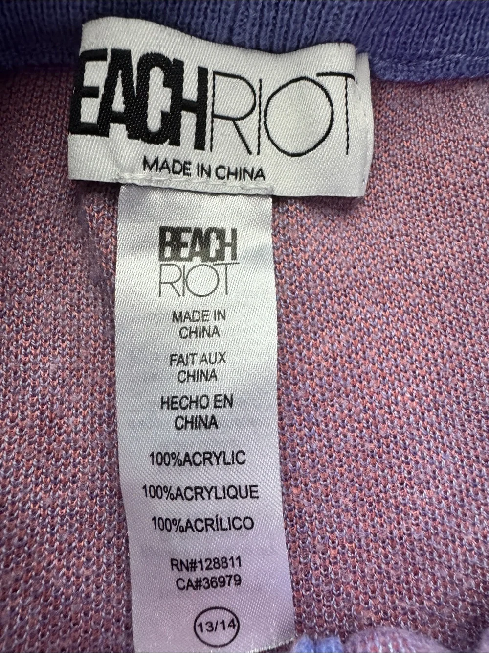 Beach Riot Beach Sweater Balboa Shorts Coral Seashell Print Lavender Base 13/14